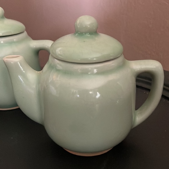 Celadon Mini Teapot Pair - Picture 2 of 7